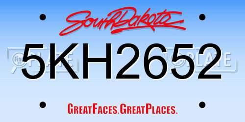 5KH2652 South Dakota License Plate