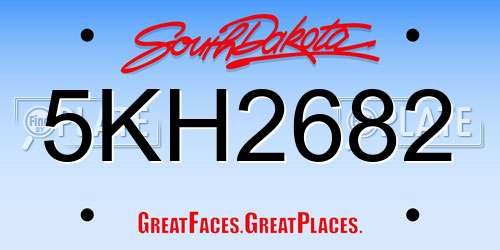 5KH2682 South Dakota License Plate