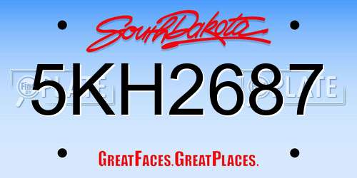 5KH2687 South Dakota License Plate
