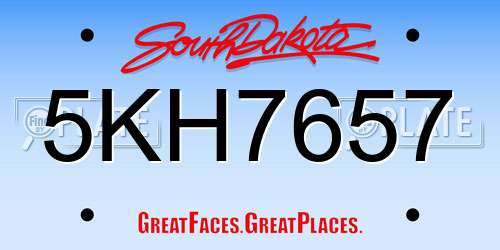 5KH7657 South Dakota License Plate