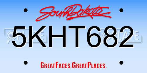 5KHT682 South Dakota License Plate