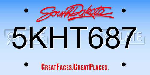5KHT687 South Dakota License Plate