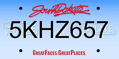 5KHZ657 South Dakota License Plate