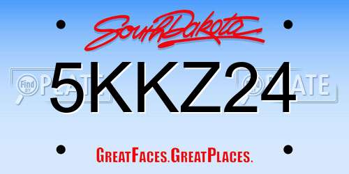 5KKZ24 South Dakota License Plate