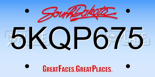 5KQP675 South Dakota License Plate