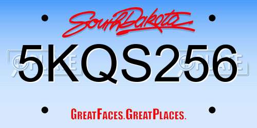5KQS256 South Dakota License Plate