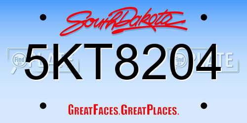 5KT8204 South Dakota License Plate