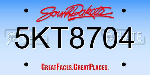 5KT8704 South Dakota License Plate