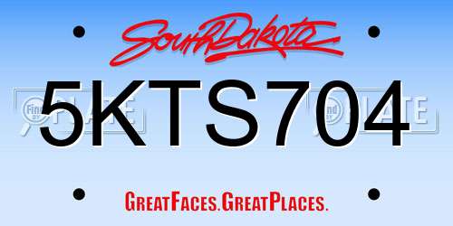 5KTS704 South Dakota License Plate