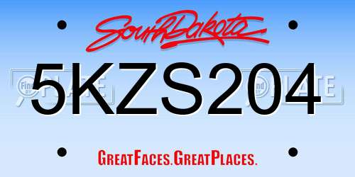 5KZS204 South Dakota License Plate