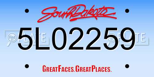 5L02259 South Dakota License Plate