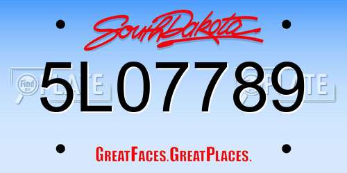 5L07789 South Dakota License Plate