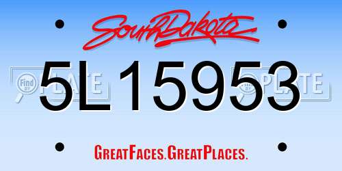 5L15953 South Dakota License Plate