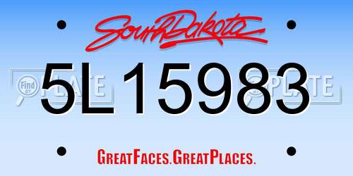 5L15983 South Dakota License Plate