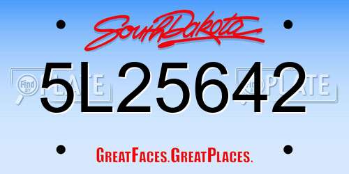 5L25642 South Dakota License Plate