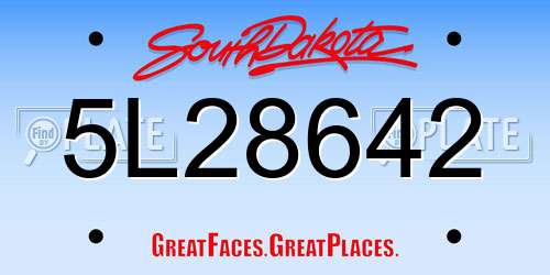 5L28642 South Dakota License Plate