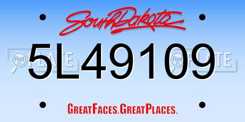 5L49109 South Dakota License Plate