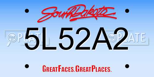 5L52A2 South Dakota License Plate