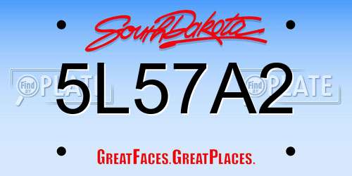 5L57A2 South Dakota License Plate