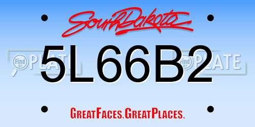 5L66B2 South Dakota License Plate