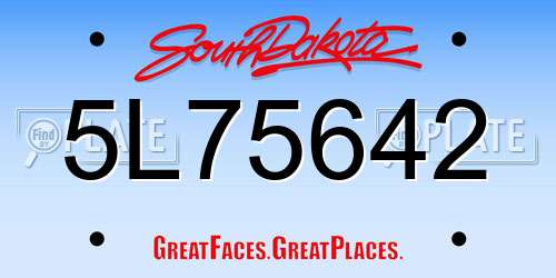 5L75642 South Dakota License Plate