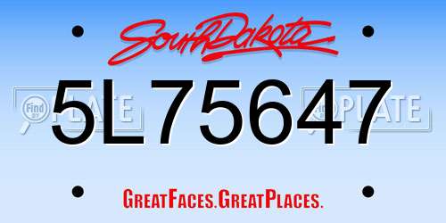 5L75647 South Dakota License Plate