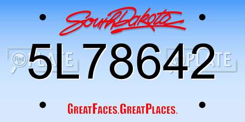 5L78642 South Dakota License Plate