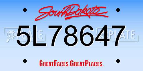 5L78647 South Dakota License Plate
