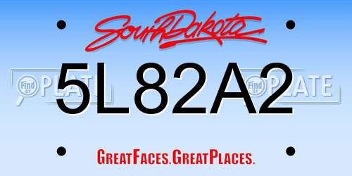 5L82A2 South Dakota License Plate