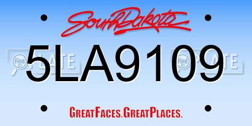 5LA9109 South Dakota License Plate