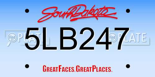 5LB247 South Dakota License Plate