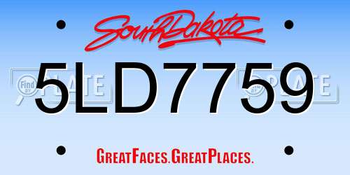 5LD7759 South Dakota License Plate
