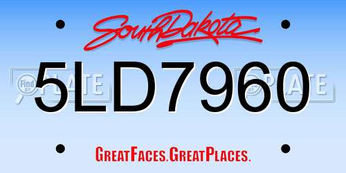 5LD7960 South Dakota License Plate