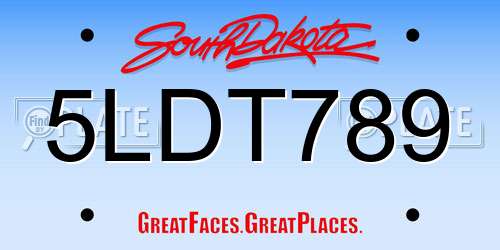 5LDT789 South Dakota License Plate