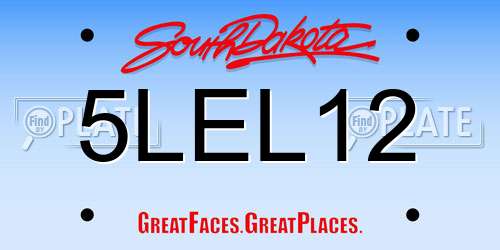 5LEL12 South Dakota License Plate