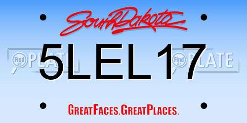 5LEL17 South Dakota License Plate