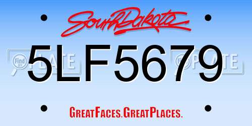 5LF5679 South Dakota License Plate