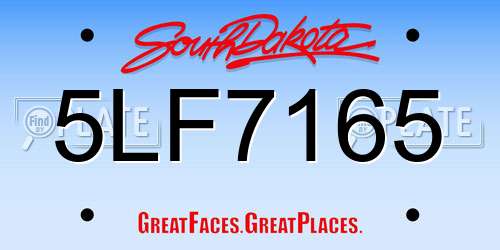 5LF7165 South Dakota License Plate