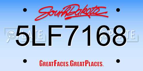 5LF7168 South Dakota License Plate