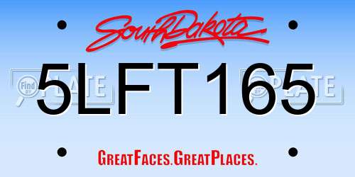 5LFT165 South Dakota License Plate