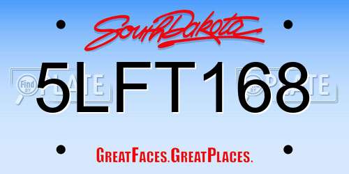 5LFT168 South Dakota License Plate