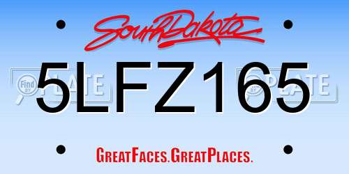 5LFZ165 South Dakota License Plate