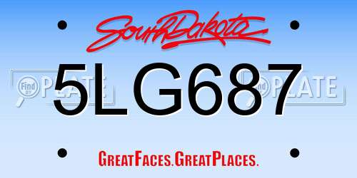 5LG687 South Dakota License Plate