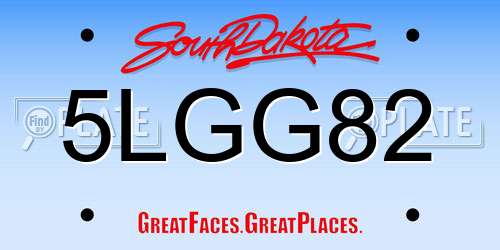 5LGG82 South Dakota License Plate