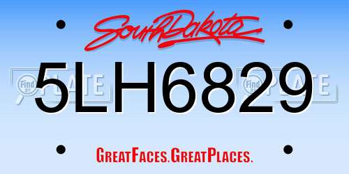 5LH6829 South Dakota License Plate