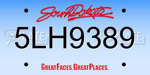 5LH9389 South Dakota License Plate