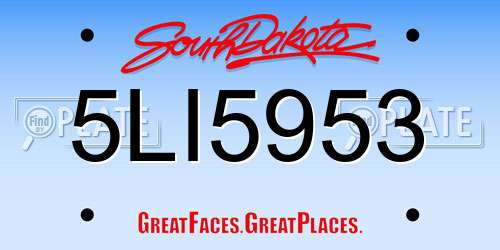 5LI5953 South Dakota License Plate