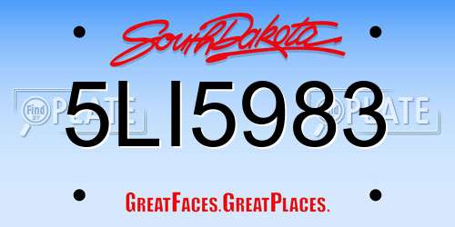 5LI5983 South Dakota License Plate