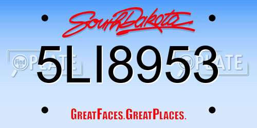 5LI8953 South Dakota License Plate