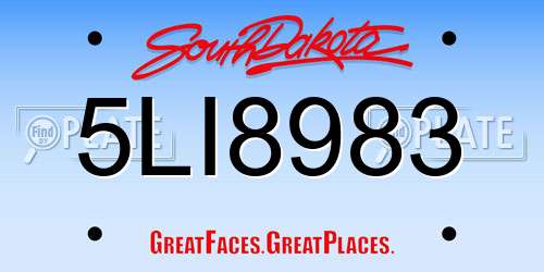 5LI8983 South Dakota License Plate